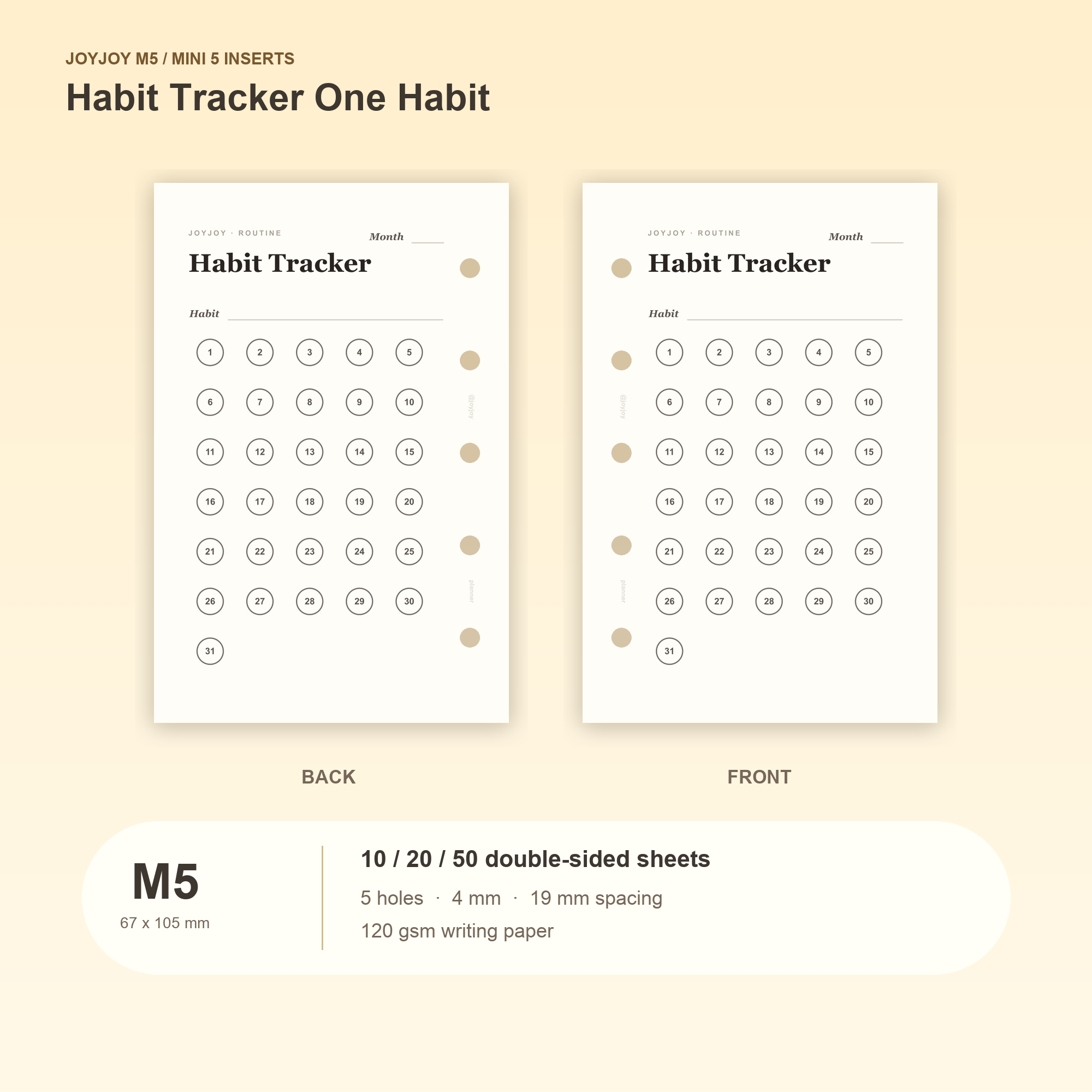 M5 Habit Tracker Ideas for Tiny Daily Check-Ins illustrated with JoyJoy M5 planner inserts