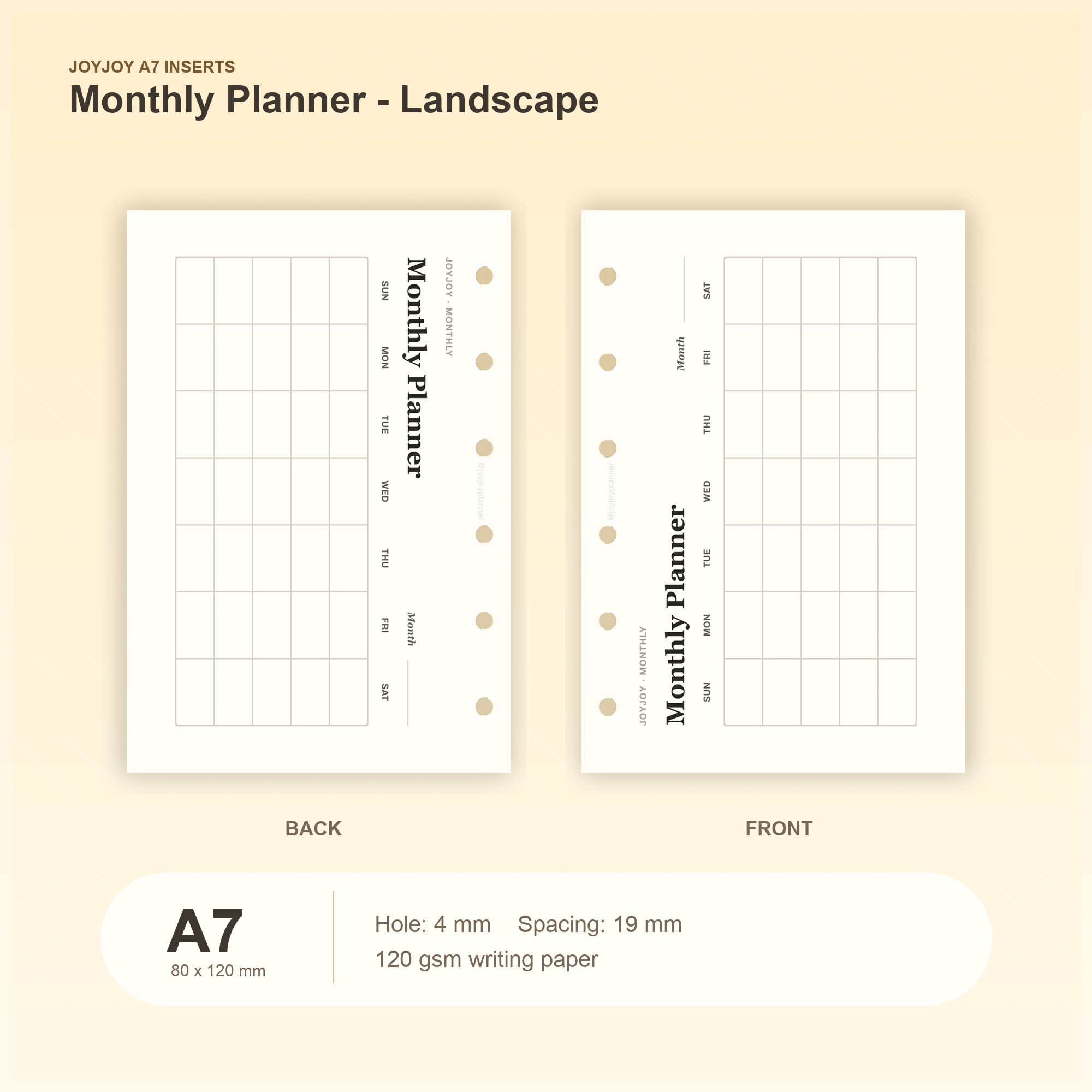 August pocket planner setup using a landscape A7 monthly planner insert