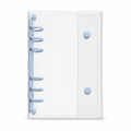 Blue A6 Clear Double-Snap 6-Ring Planner Binder Cover on white background