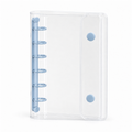 Blue A7 Clear Double-Snap 6-Ring Planner Binder Cover on white background