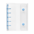 Blue M5 Clear Double-Snap 5-Ring Planner Binder Cover on white background