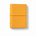 Mango Yellow A7 Pocket six-ring planner cover with elastic closure on a white background