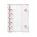 Pink M5 Clear Double-Snap 5-Ring Planner Binder Cover on white background