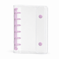 Purple A7 Clear Double-Snap 6-Ring Planner Binder Cover on white background