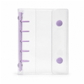 Purple M5 Clear Double-Snap 5-Ring Planner Binder Cover on white background
