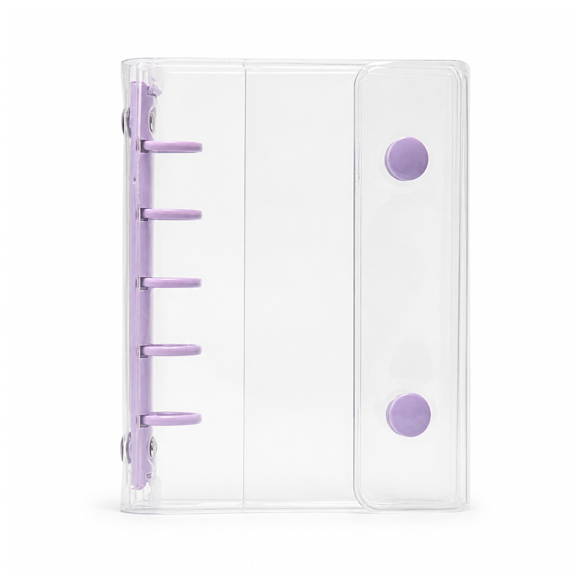 Purple M5 Clear Double-Snap 5-Ring Planner Binder Cover on white background