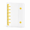 Yellow A7 Clear Double-Snap 6-Ring Planner Binder Cover on white background