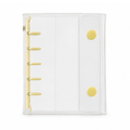 Yellow M5 Clear Double-Snap 5-Ring Planner Binder Cover on white background