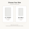 A7 Pocket and M5 Mini 5 translucent vellum planner refill size guide