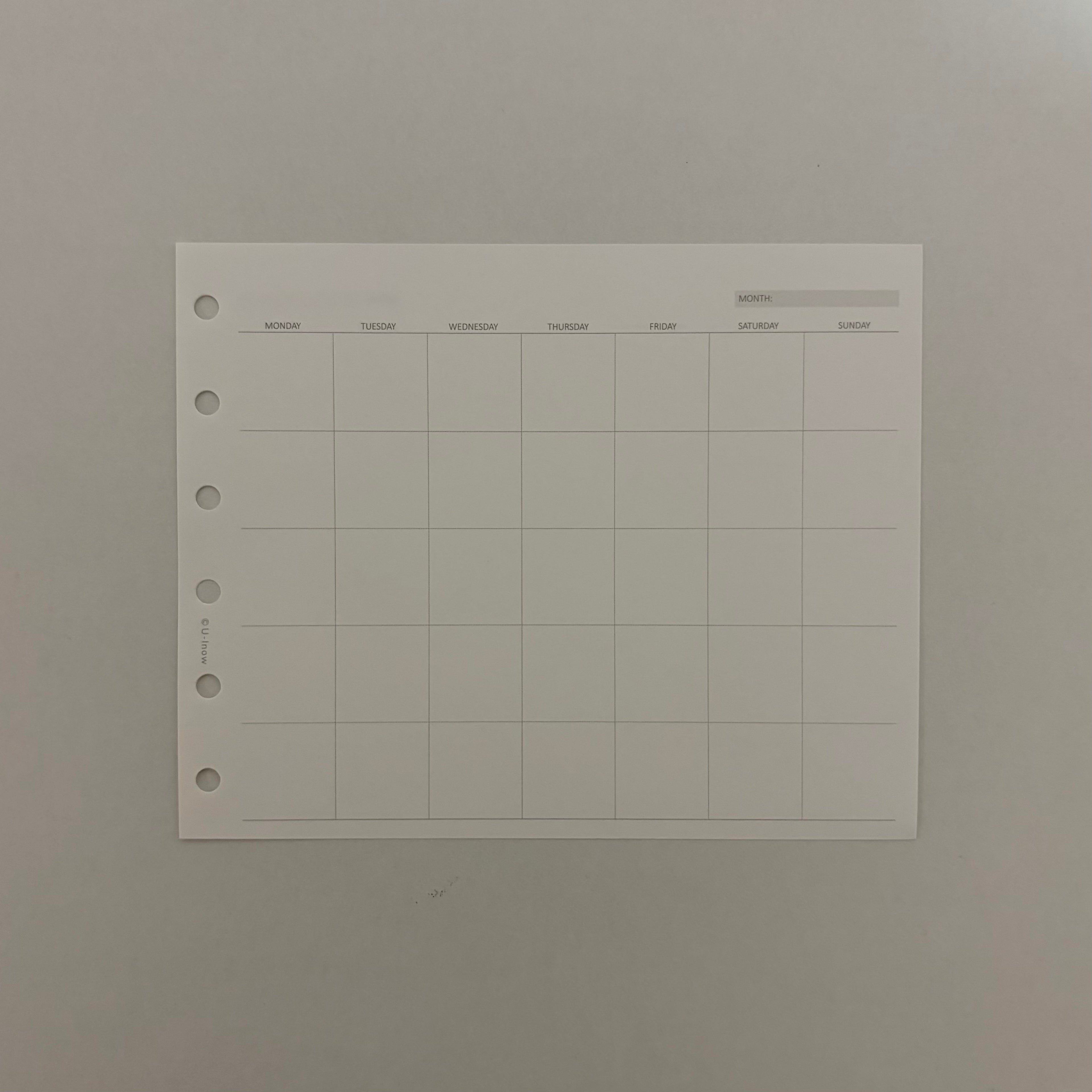 Aesthetic Fold-Out Monthly Inserts - A7 Pocket Size