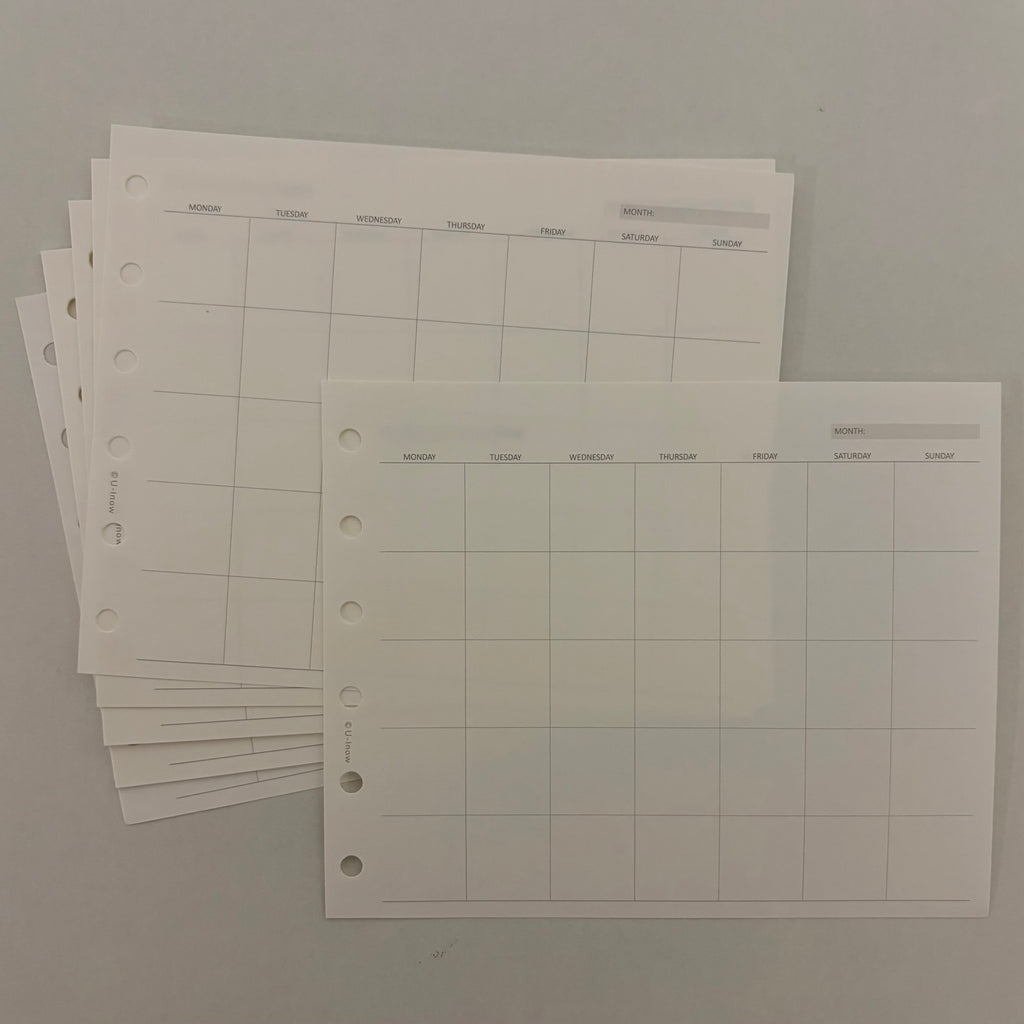 Aesthetic Fold-Out Monthly Inserts - A7 Pocket Size