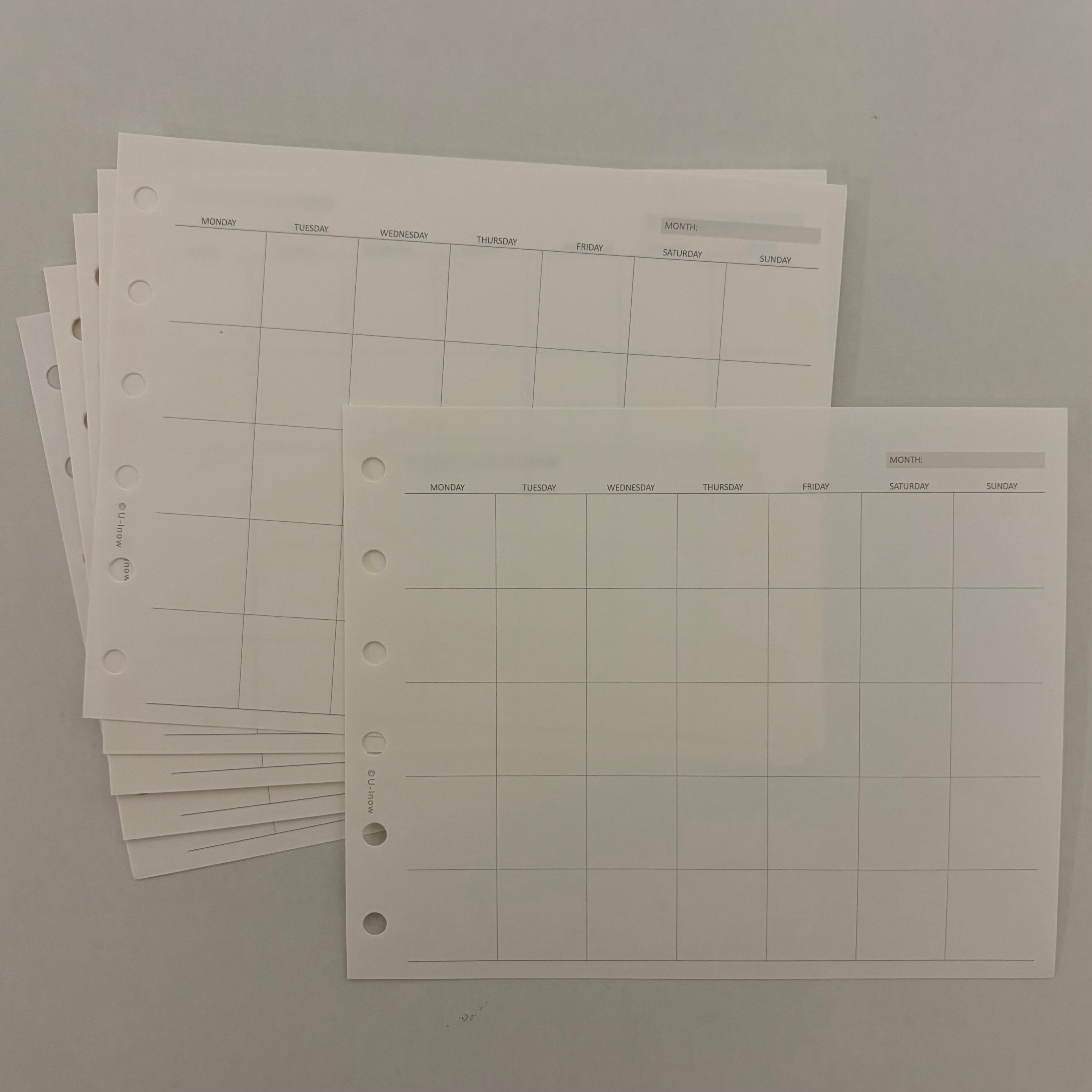 Aesthetic Fold-Out Monthly Inserts - A7 Pocket Size
