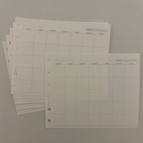 Aesthetic Fold-Out Monthly Inserts - A7 Pocket Size