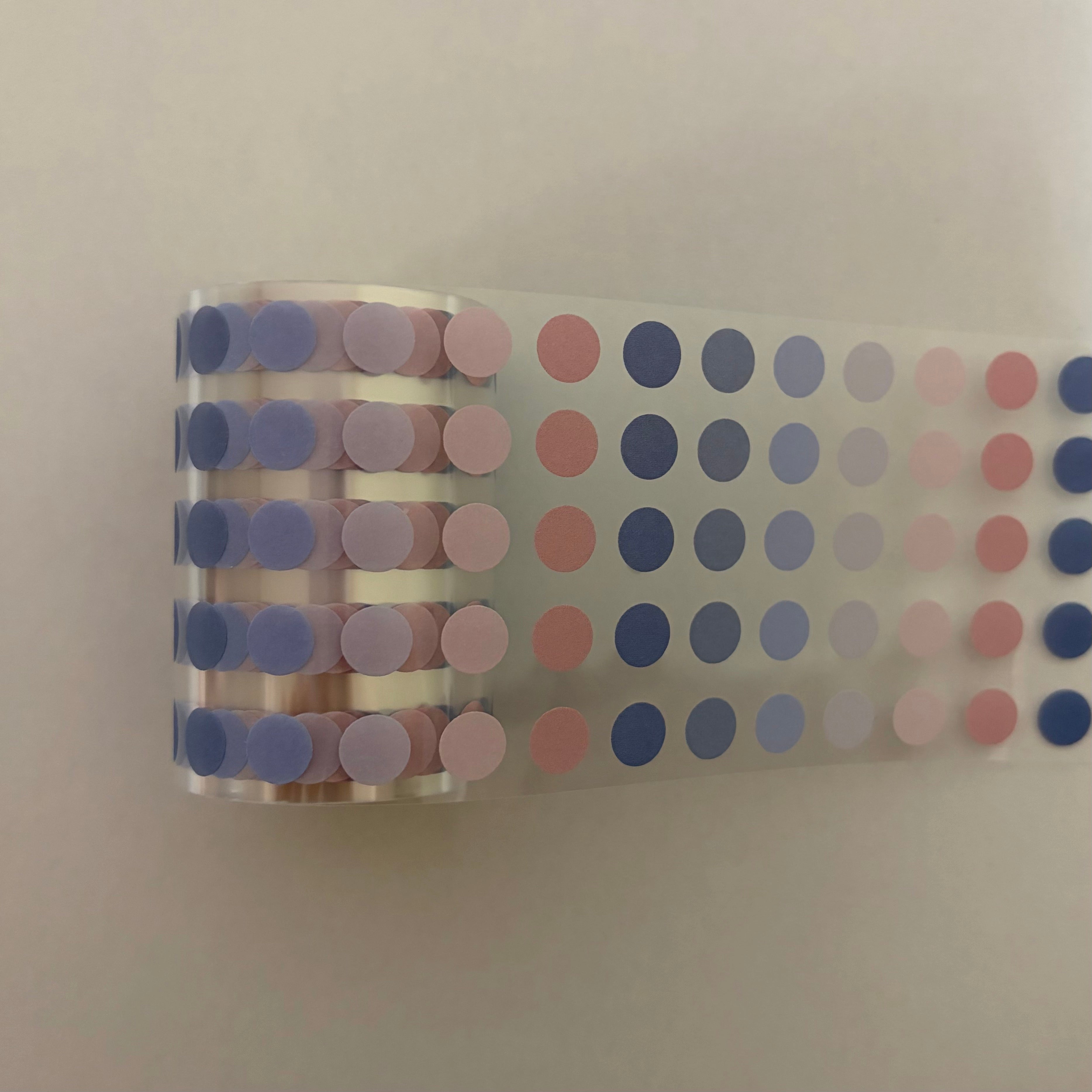 Minimalist Translucent Dot Sticker Roll - Muted Palette