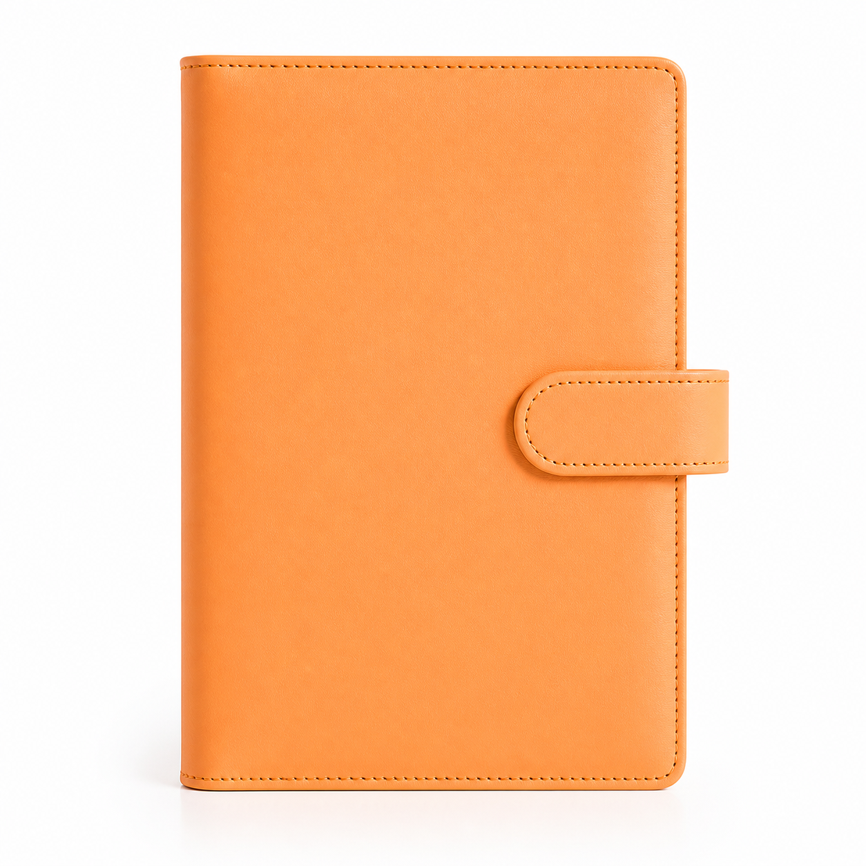 Orange A6 budget binder cover on a white background