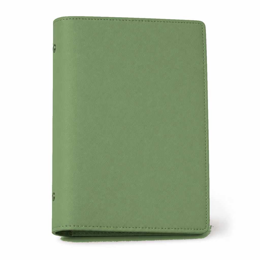 Avocado Green A5 PU leather six-ring planner cover