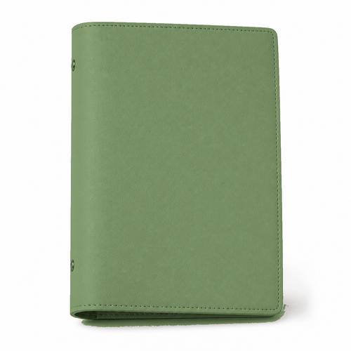 Avocado Green A5 PU leather six-ring planner cover