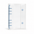 Baby Blue A6 Clear Double-Snap 6-Ring Planner Binder Cover on white background
