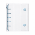 Baby Blue M5 Clear Double-Snap 5-Ring Planner Binder Cover on a white background