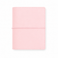 Baby Pink M5 Wide five-ring planner cover with elastic closure on a white background