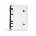 Black A6 Clear Double-Snap 6-Ring Planner Binder Cover on white background