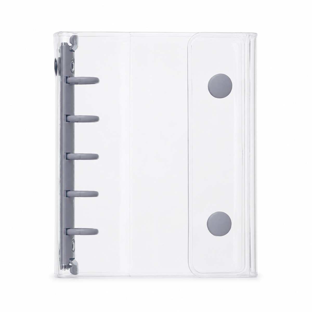 Black M5 Clear Double-Snap 5-Ring Planner Binder Cover on a white background