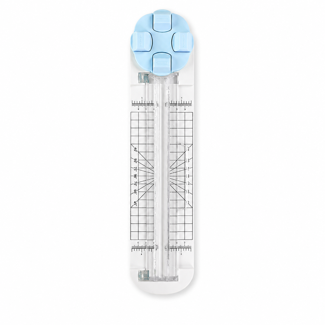 Blue 4-in-1 rotary paper trimmer with straight, perforating, wave, and scoring blades