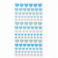 Blue holographic 3D glitter heart gem sticker sheet