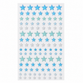 Blue holographic 3D glitter star gem sticker sheet