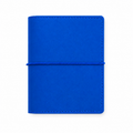 Bright Blue M5 Wide five-ring planner cover with elastic closure on a white background