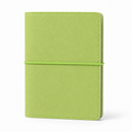 Bright Green A7 Pocket six-ring planner cover with elastic closure on a white background
