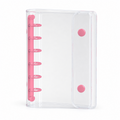 Rose A7 clear PVC planner cover with six-ring spine