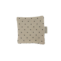 Cream soft gauze fabric coaster with small black polka dots