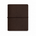Dark Brown M5 Wide five-ring planner cover with elastic closure on a white background
