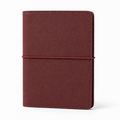 Dark Red A7 Pocket six-ring planner cover with elastic closure on a white background