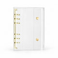 Gold A6 Clear Double-Snap 6-Ring Planner Binder Cover on white background