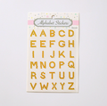 Gold rhinestone uppercase alphabet letter sticker sheet with 31 self-adhesive letters