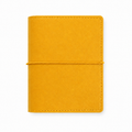 Butter Yellow M5 Wide five-ring planner cover with elastic closure on a white background