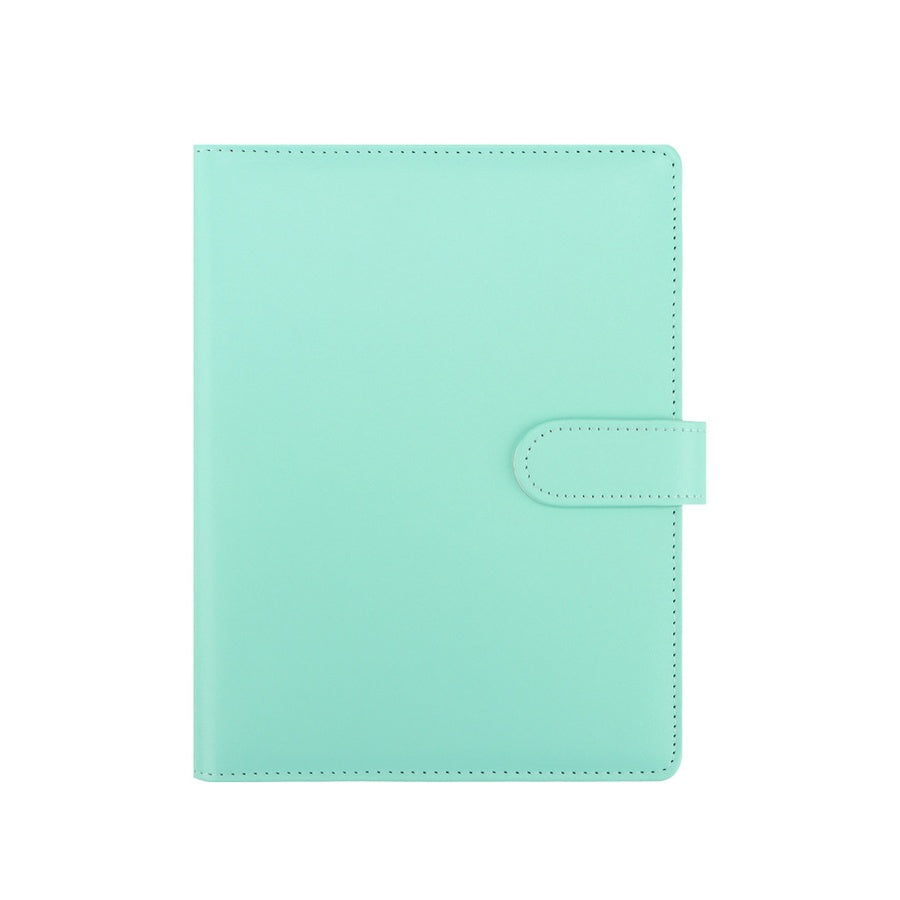 Mint Green A5 Macaron planner binder cover on a white background