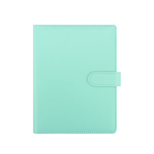Green A5 macaron planner binder cover on a white background