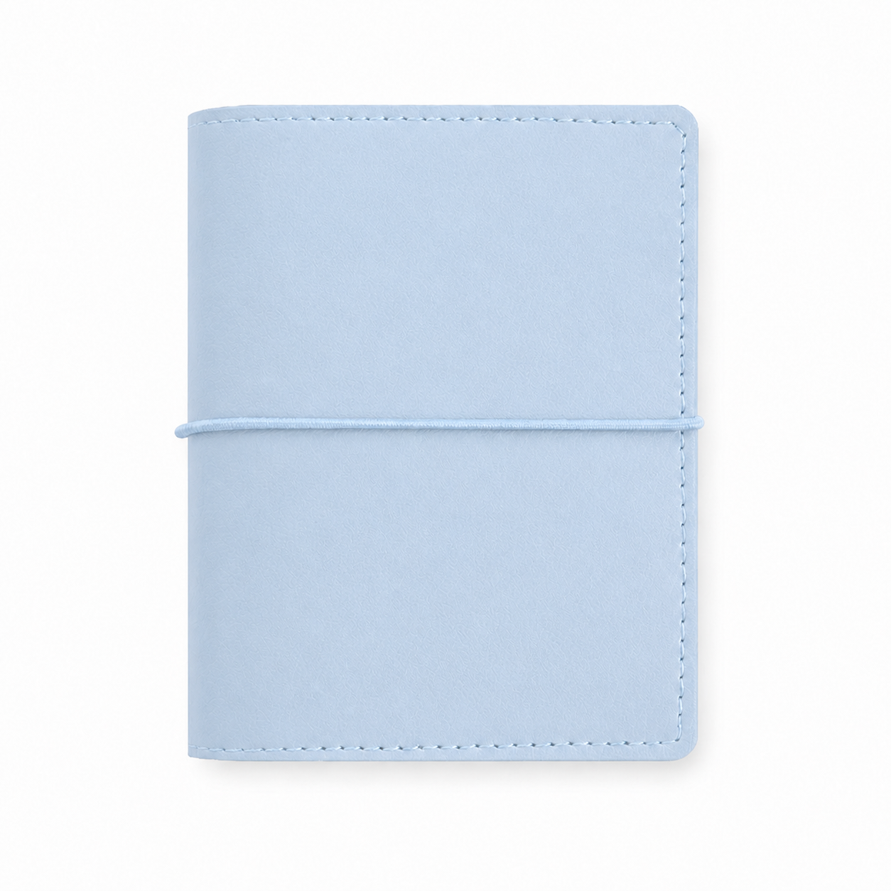 Light Blue M5 Wide five-ring planner cover with elastic closure on a white background