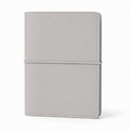 Light Gray A7 Pocket six-ring planner cover with elastic closure on a white background