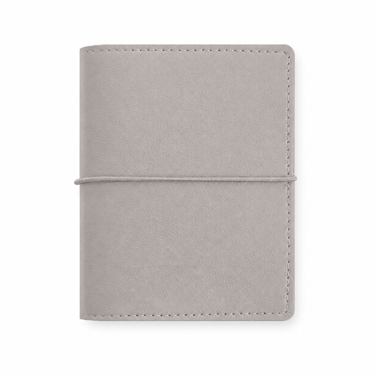 Light Gray M5 Wide five-ring planner cover with elastic closure on a white background