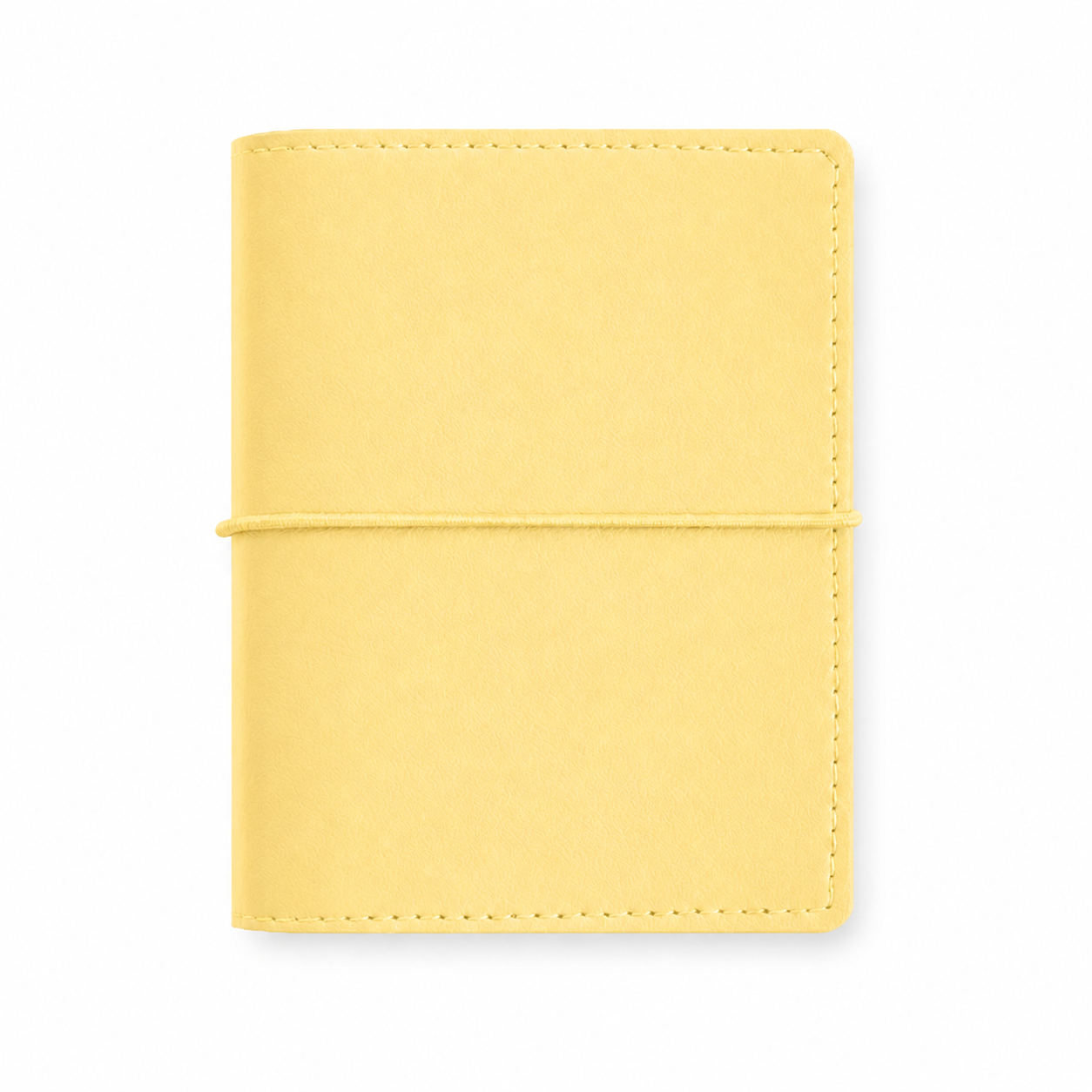 Mango Yellow M5 Wide five-ring planner cover with elastic closure on a white background