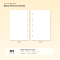 Blank planner inserts in JOYJOY M5 size, 67 x 105 mm, five hole, 50 sheets