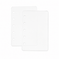 Two crystal-clear PET M5 Mini 5 planner dashboards with five holes on a white background