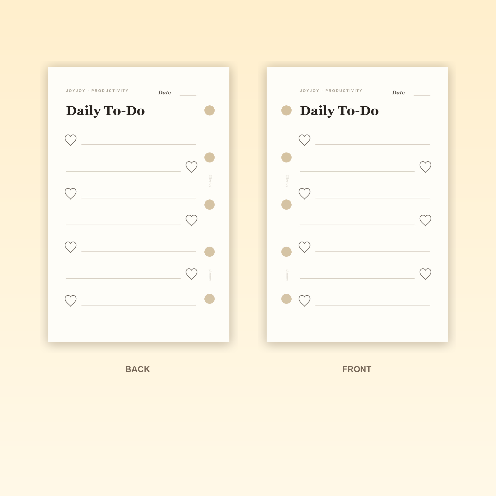 Daily To-Do M5 Mini 5 planner insert front and back design with five-hole punching