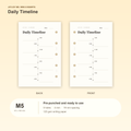 Daily Timeline M5 Mini 5 planner inserts with size, hole spacing and paper information
