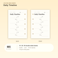 Daily Timeline M5 Mini 5 planner inserts, front and back, with size and pack information