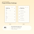 Project 50 Daily Challenge M5 Mini 5 planner inserts with size, hole spacing and paper information